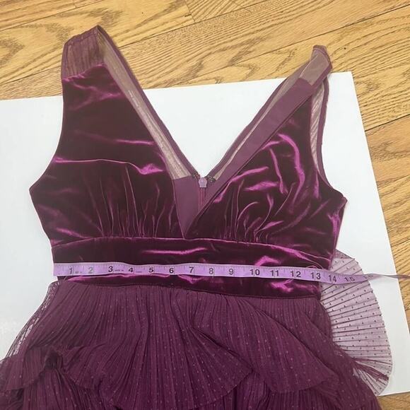 NWT BCBGMAXARAZIA TIERED RUFFLE TULLE MAXI DRESS SIZE S - Picture 11 of 13